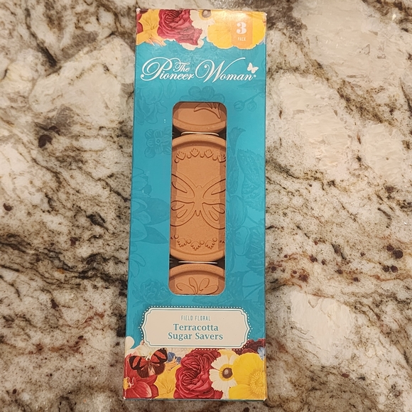 🔴NEW The Pioneer Woman 3-Piece Terracotta Sugar Savers Set - Field Floral - Picture 1 of 16